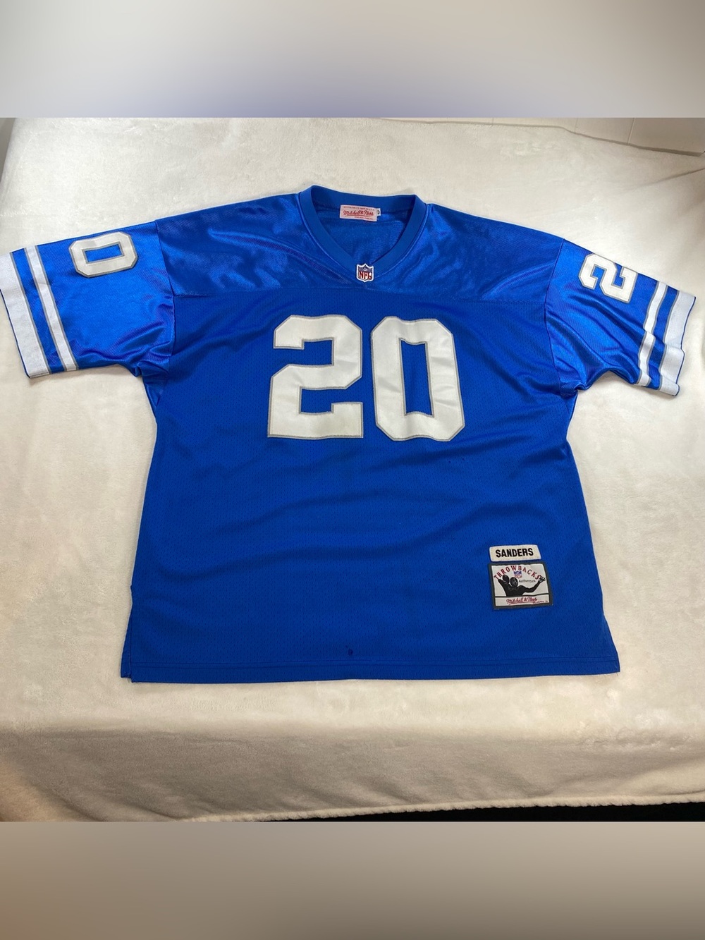 Barry Sanders Detroit Lions Mitchell Ness Stitched Stats Jersey Size 52 NFL